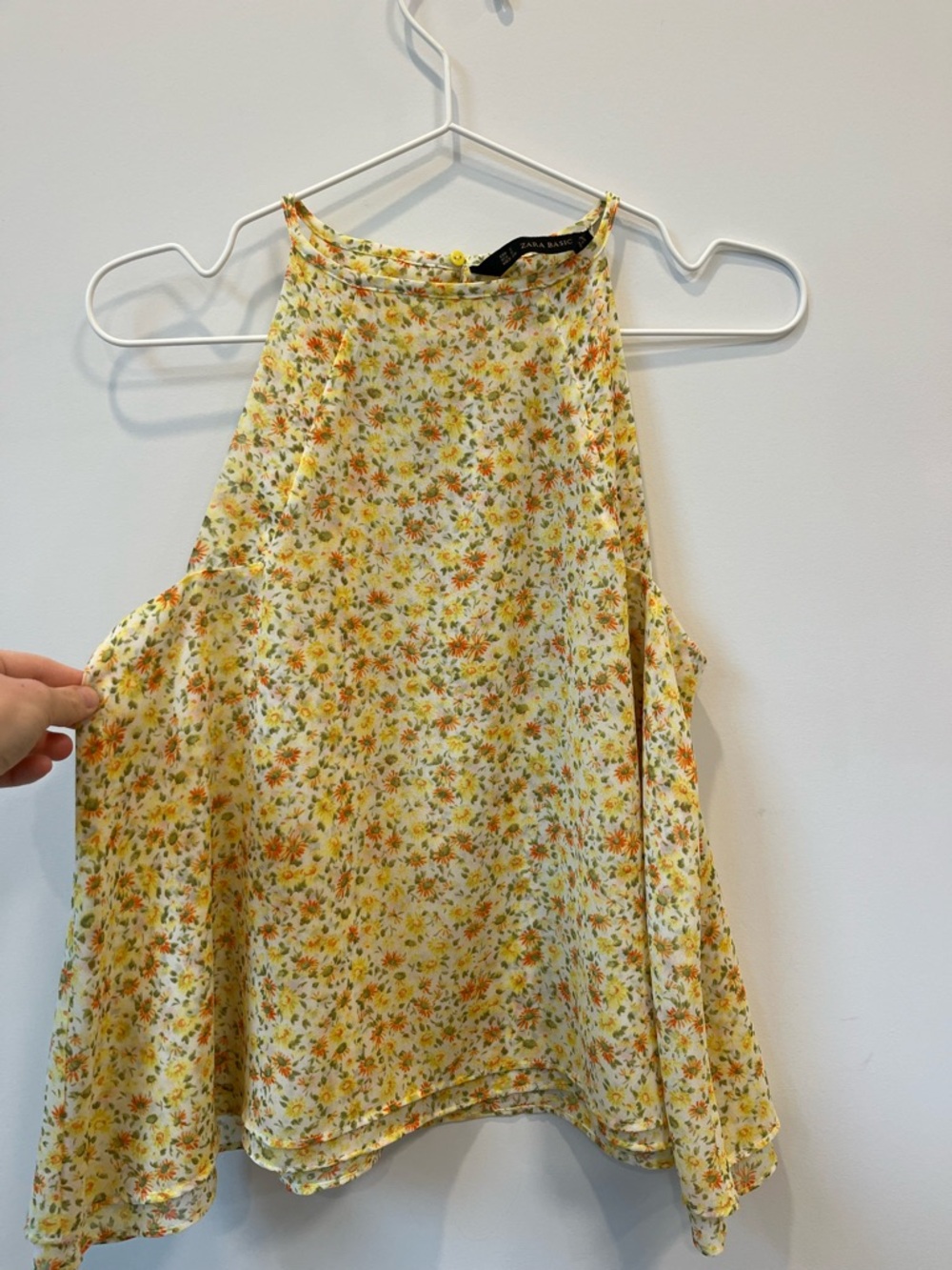 Zara Yellow Floral Halter Top